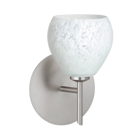 Besa Lighting Tay Tay Mini Sconce, Carrera, Satin Nickel Finish, 1x5W LED 1SW-560519-LED-SN